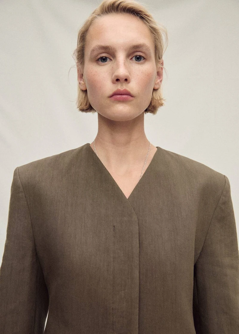 Seamless linen suit blazer