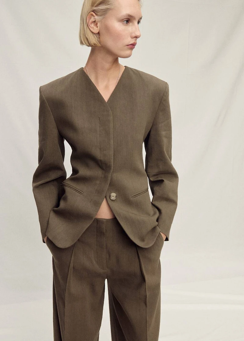 Seamless linen suit blazer