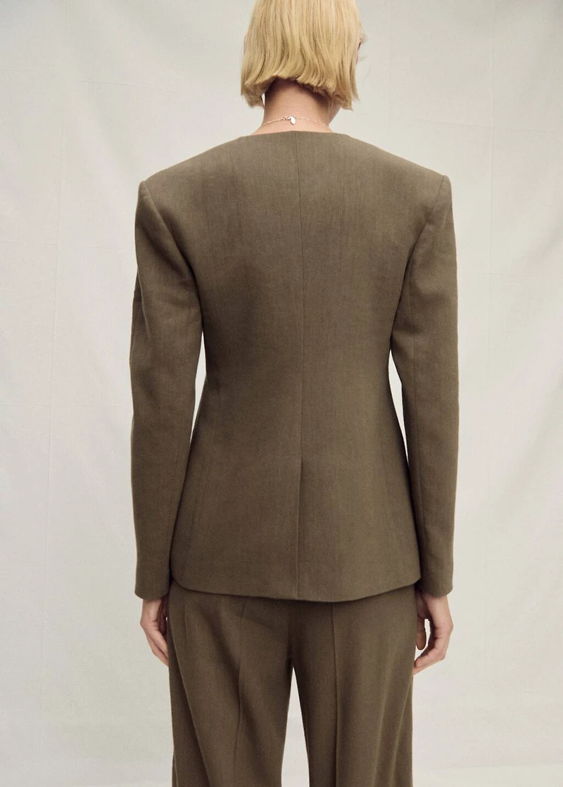 Seamless linen suit blazer