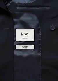 100% cold wool double-breasted suit blazer