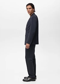 100% cold wool double-breasted suit blazer