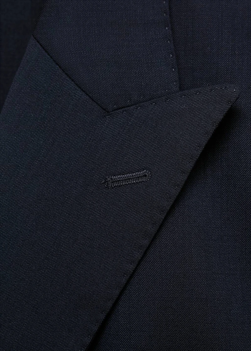 100% cold wool double-breasted suit blazer