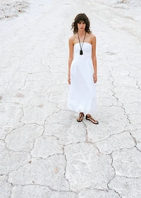 Strapless dress with puffed hem