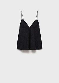 V-neck embroidered top