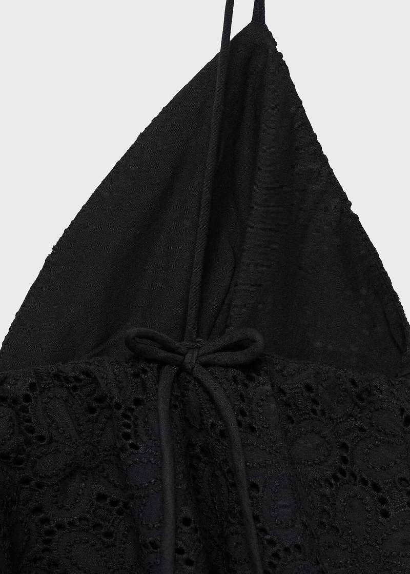 V-neck embroidered top