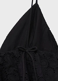 V-neck embroidered top