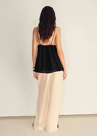 V-neck embroidered top