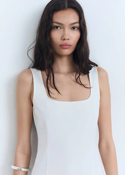 Strappy dress with pleat detail