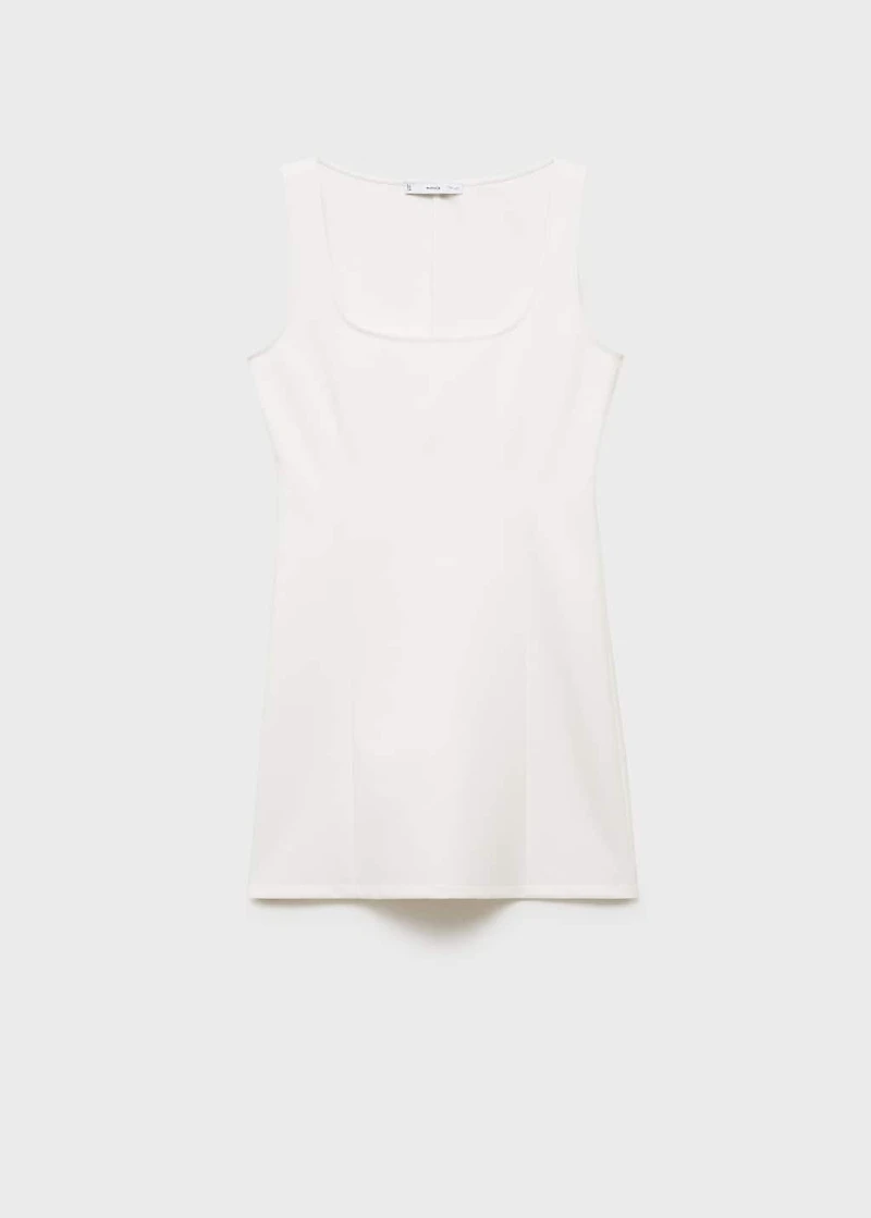 Strappy dress with pleat detail