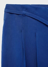 Lyocell suit pants with bow belt