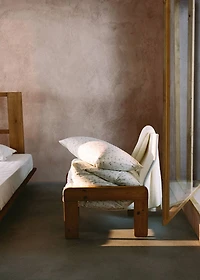 Percale cotton floral and fine-stripe reversible duvet cover for / cm bed