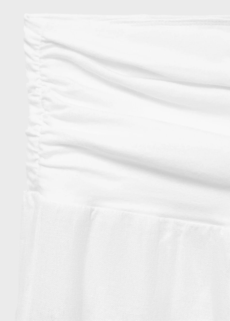 Linen pants with draped waist