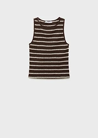 Knitted top with geometric print