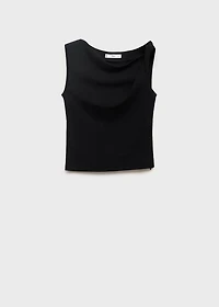 Asymmetrical draped top with straps