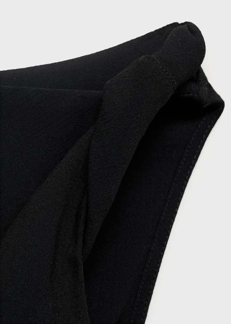 Asymmetrical draped top with straps