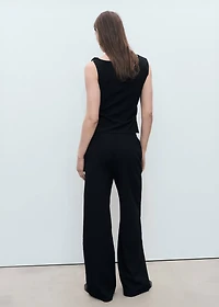 Asymmetrical draped top with straps