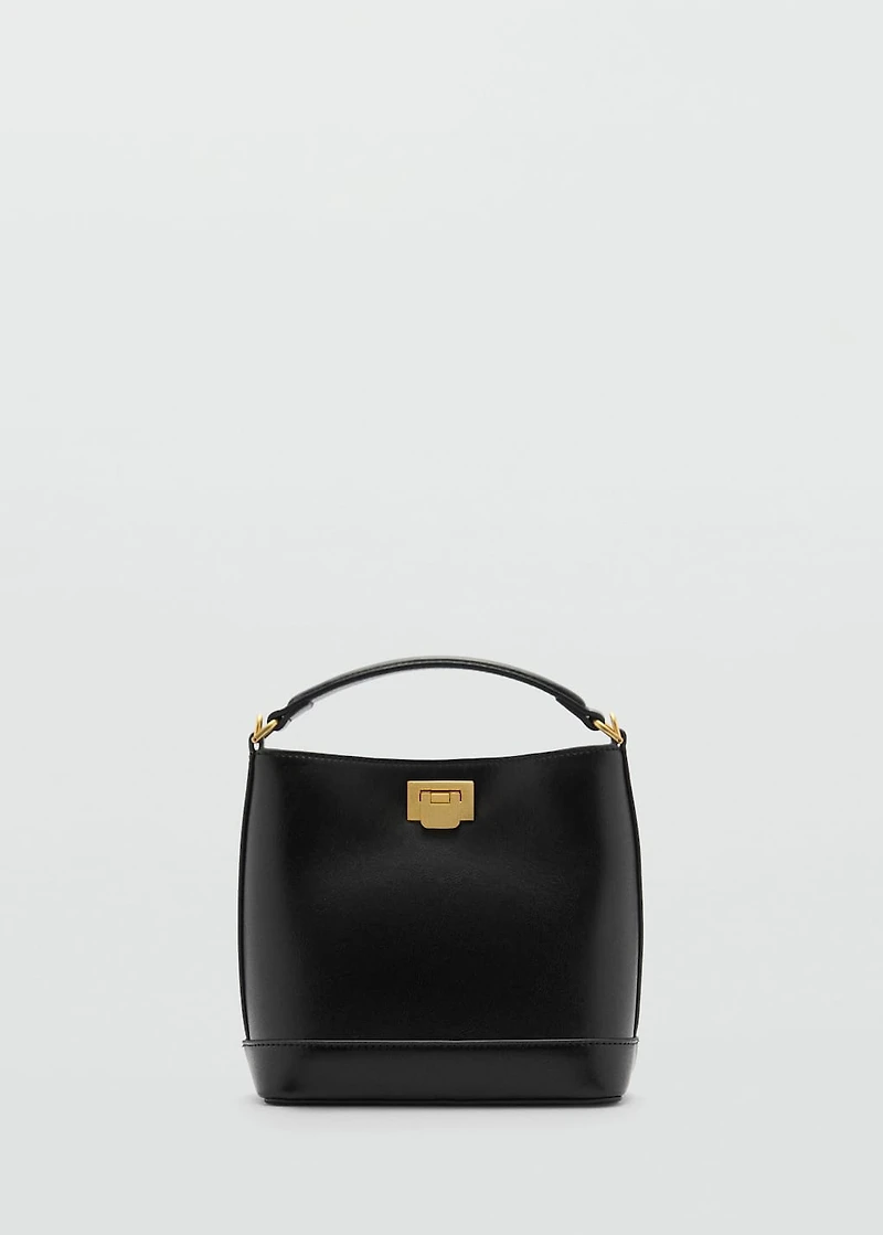 Mini shopper bag with metallic detail