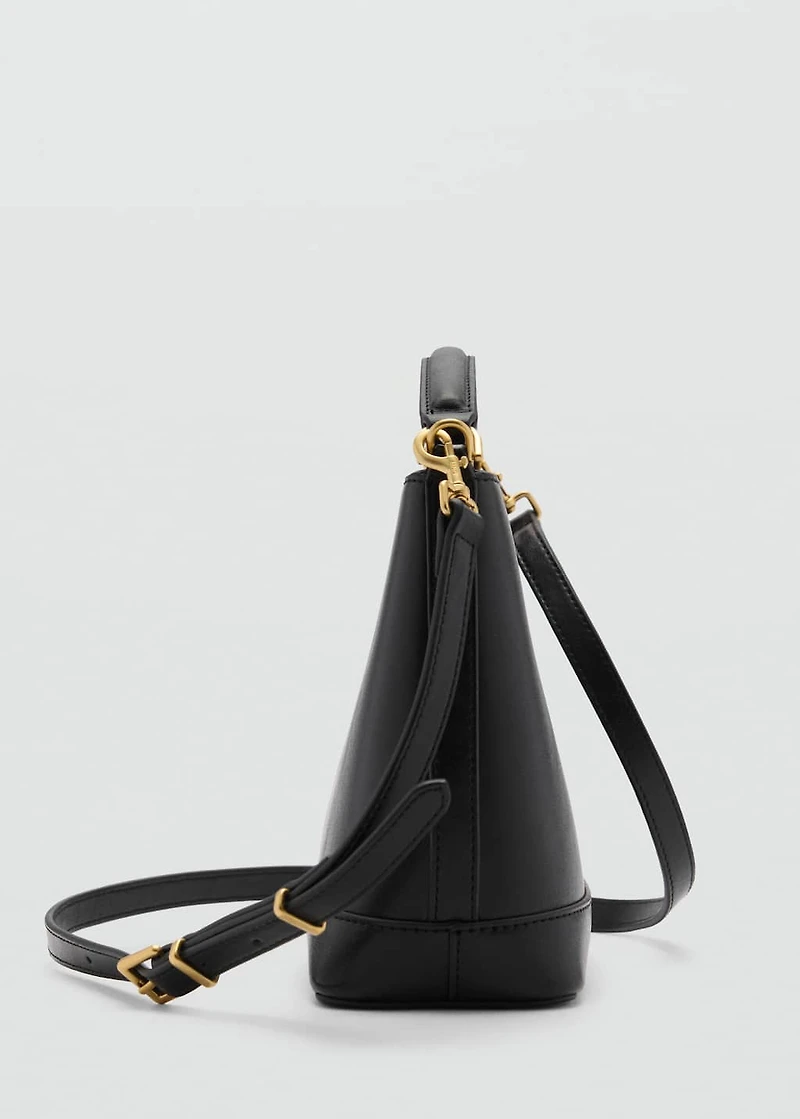 Mini shopper bag with metallic detail