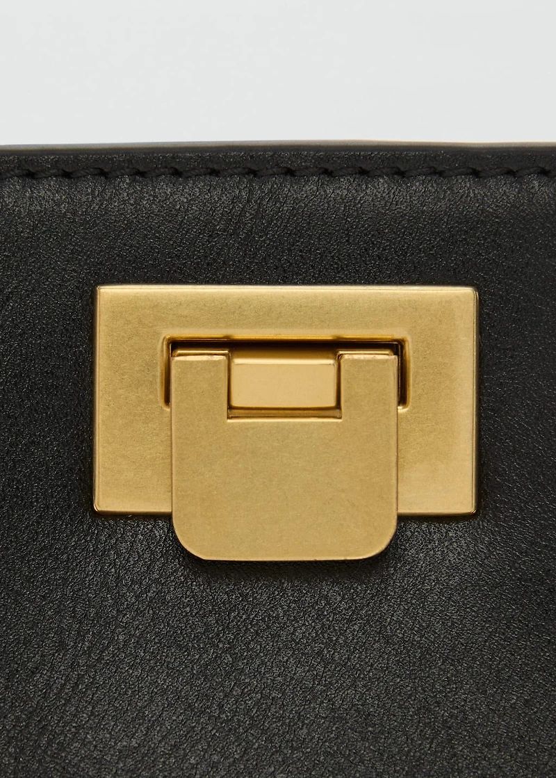Mini shopper bag with metallic detail