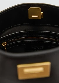 Mini shopper bag with metallic detail