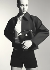 Mini shopper bag with metallic detail