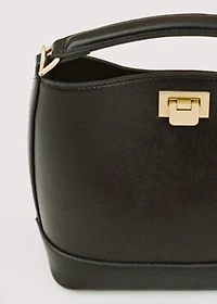 Mini shopper bag with metallic detail