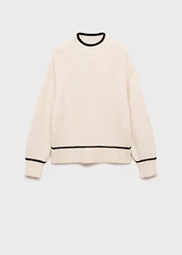 Perkins-neck sweater with contrasting details