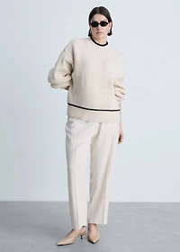 Perkins-neck sweater with contrasting details