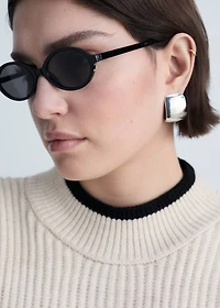 Perkins-neck sweater with contrasting details
