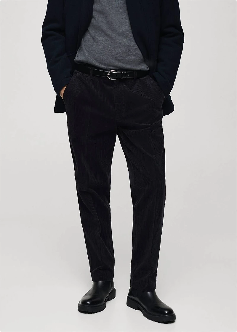 Corduroy regular-fit pants