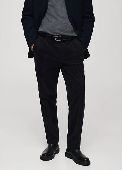 Corduroy regular-fit pants