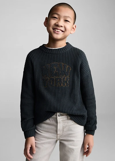 Message knitted sweater