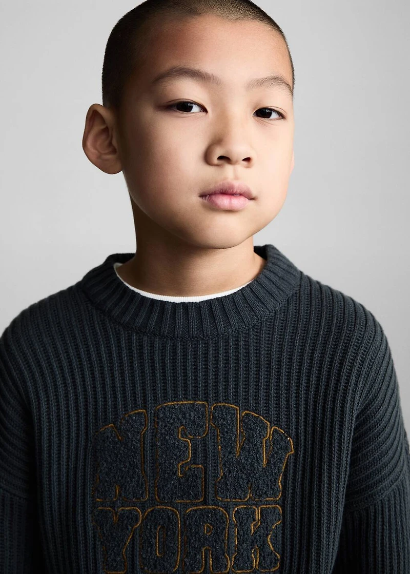 Message knitted sweater