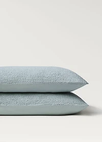 Two cotton waffle percale pillowcases 50x75 cm
