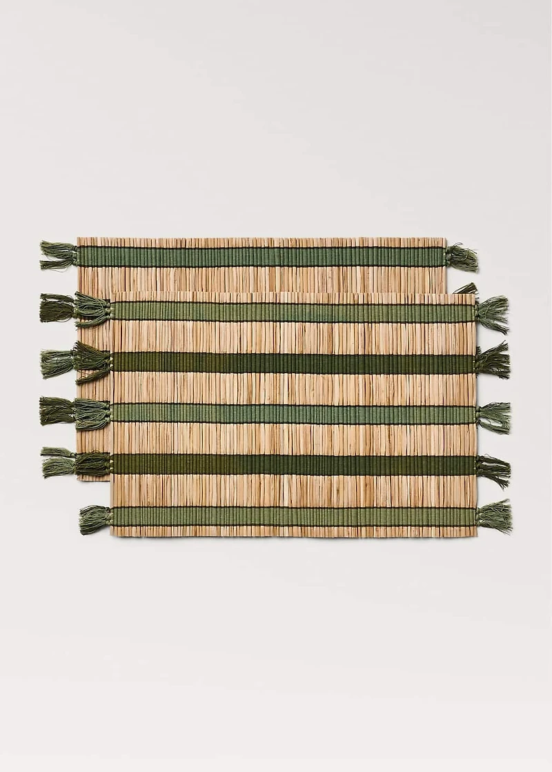 Striped raffia placemats