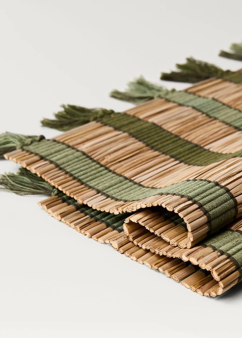 Striped raffia placemats