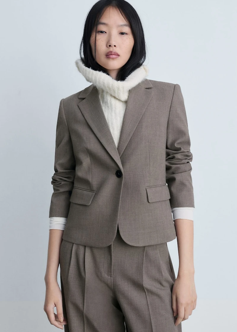 Crop suit blazer