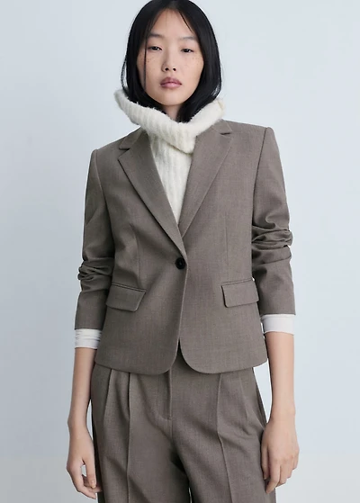 Crop suit blazer