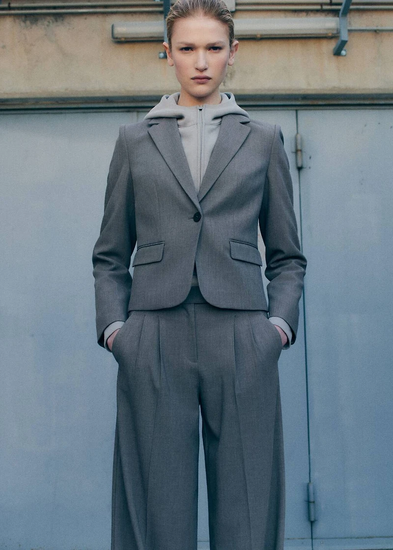 Crop suit blazer