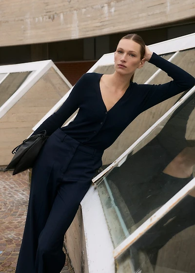 Contrast-bodice long jumpsuit