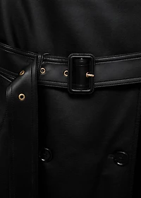 Leather-effect trench coat