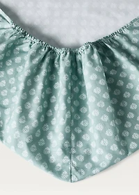 Children’s cotton percale fitted sheet with small flowers for 90 cm bed