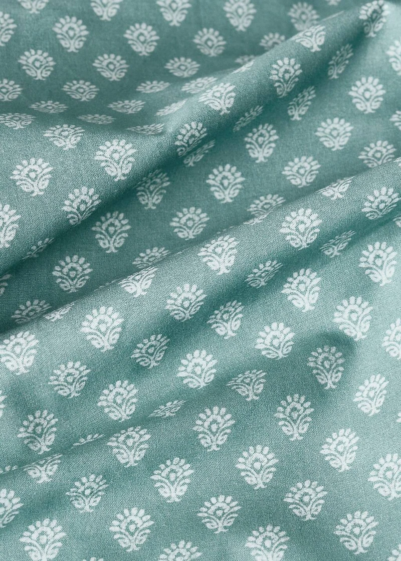 Children’s cotton percale fitted sheet with small flowers for 90 cm bed