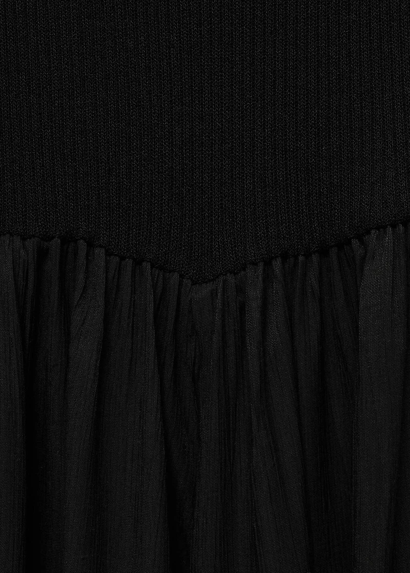 Off-the-shoulder dress combined fabric