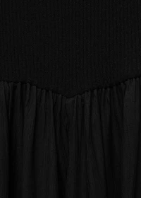 Off-the-shoulder dress combined fabric