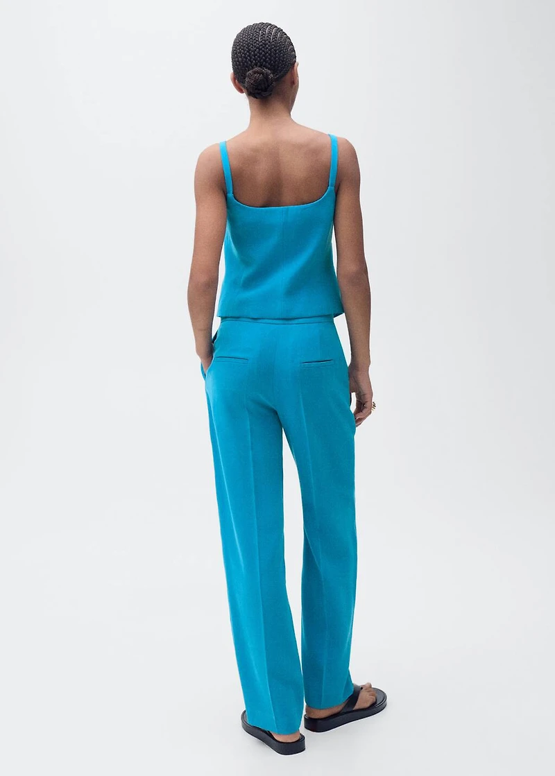 Suit vest with open back