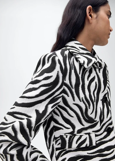 Zebra-print jacket with buttons