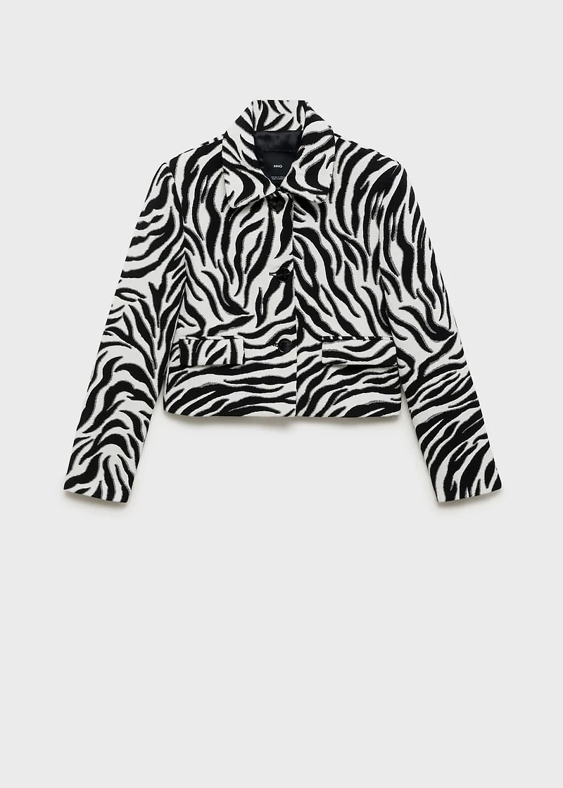 Zebra-print jacket with buttons