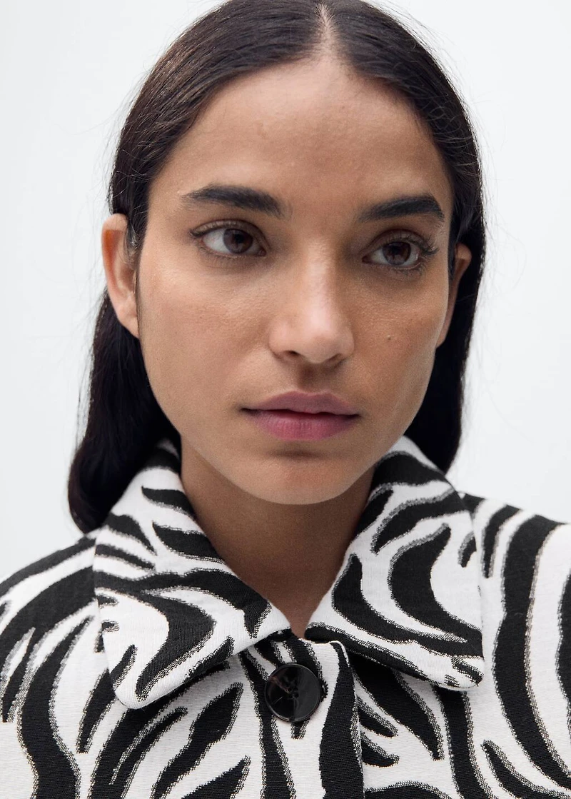 Zebra-print jacket with buttons
