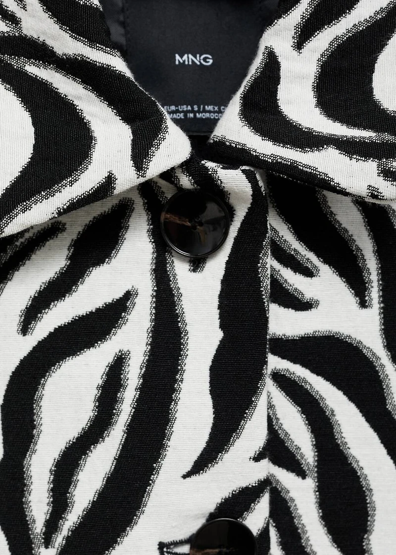 Zebra-print jacket with buttons